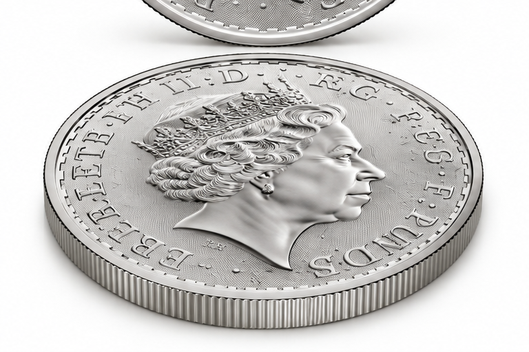 2015 UK Britannia 1 oz silver coin Queen Elizabeth II angled obverse