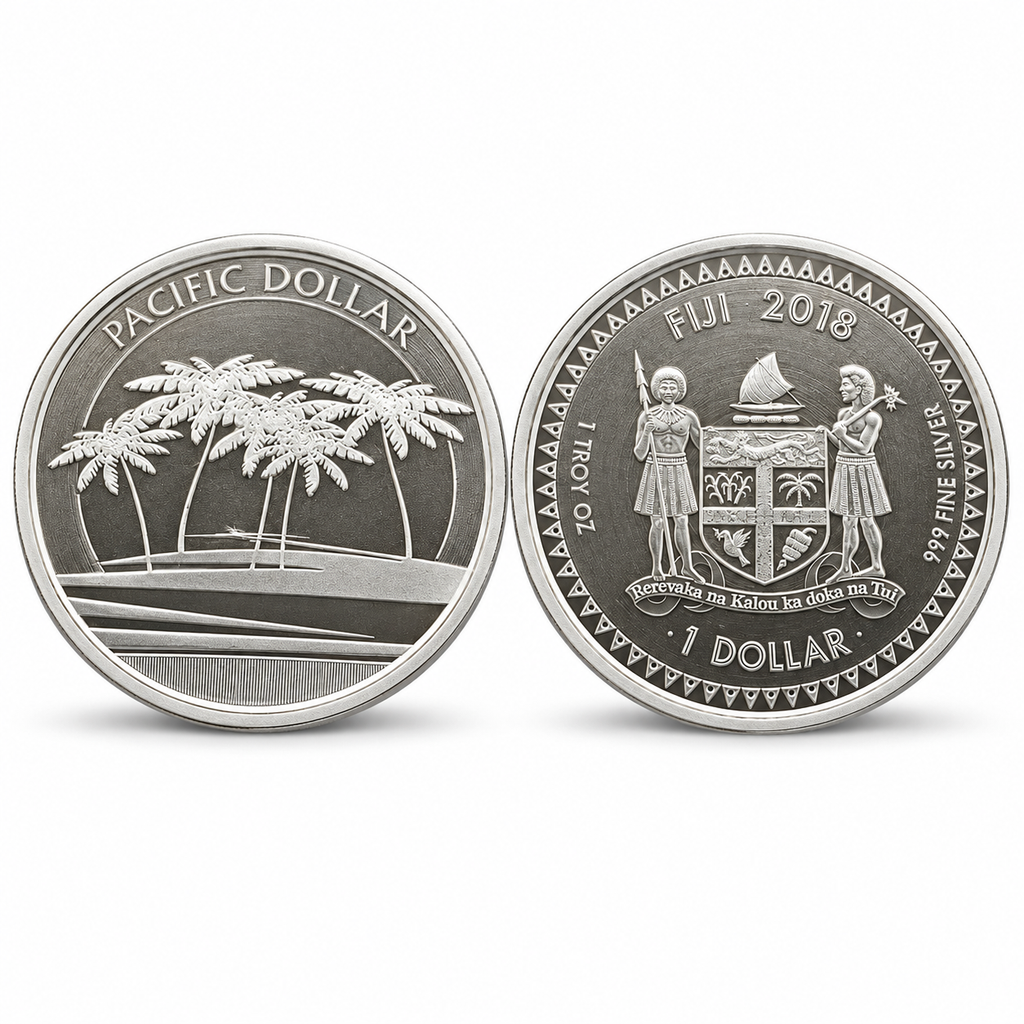 2018 Fiji Pacific Dollar silver coin front and reverse
