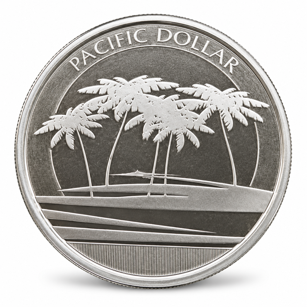2018 Fiji Pacific Dollar 1 oz .999 fine silver coin palm tree design