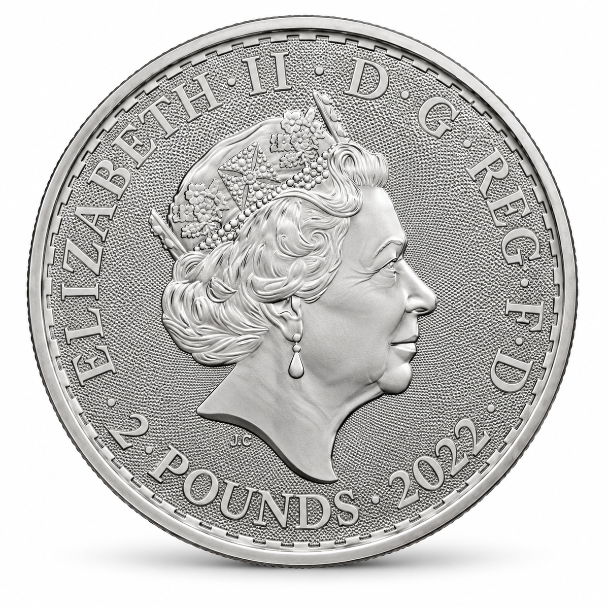 2022 UK Britannia 1 oz silver coin Queen Elizabeth II obverse