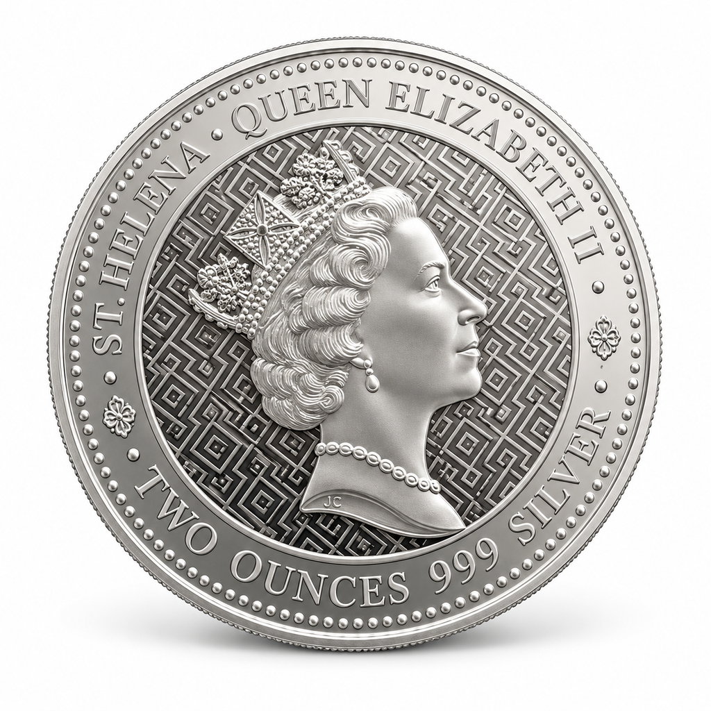 2022 St Helena Queen's Virtues Truth 2 oz silver coin obverse