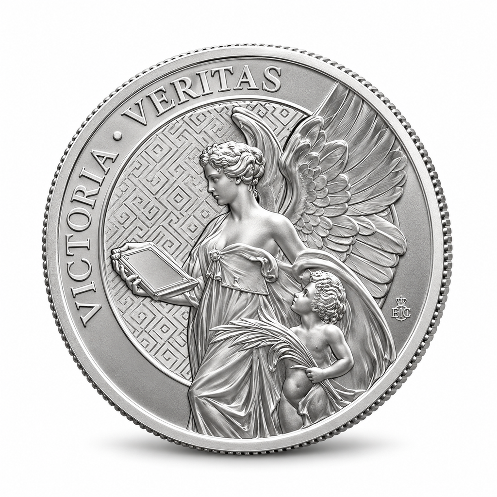 2022 St Helena Queen's Virtues Truth 2 oz silver coin reverse Victoria Veritas