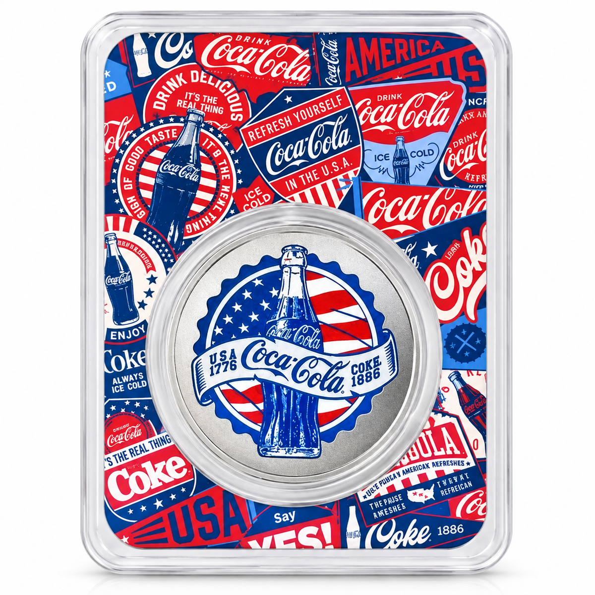 2026 Coca-Cola Americana 1 oz Silver Colourised Round in TEP