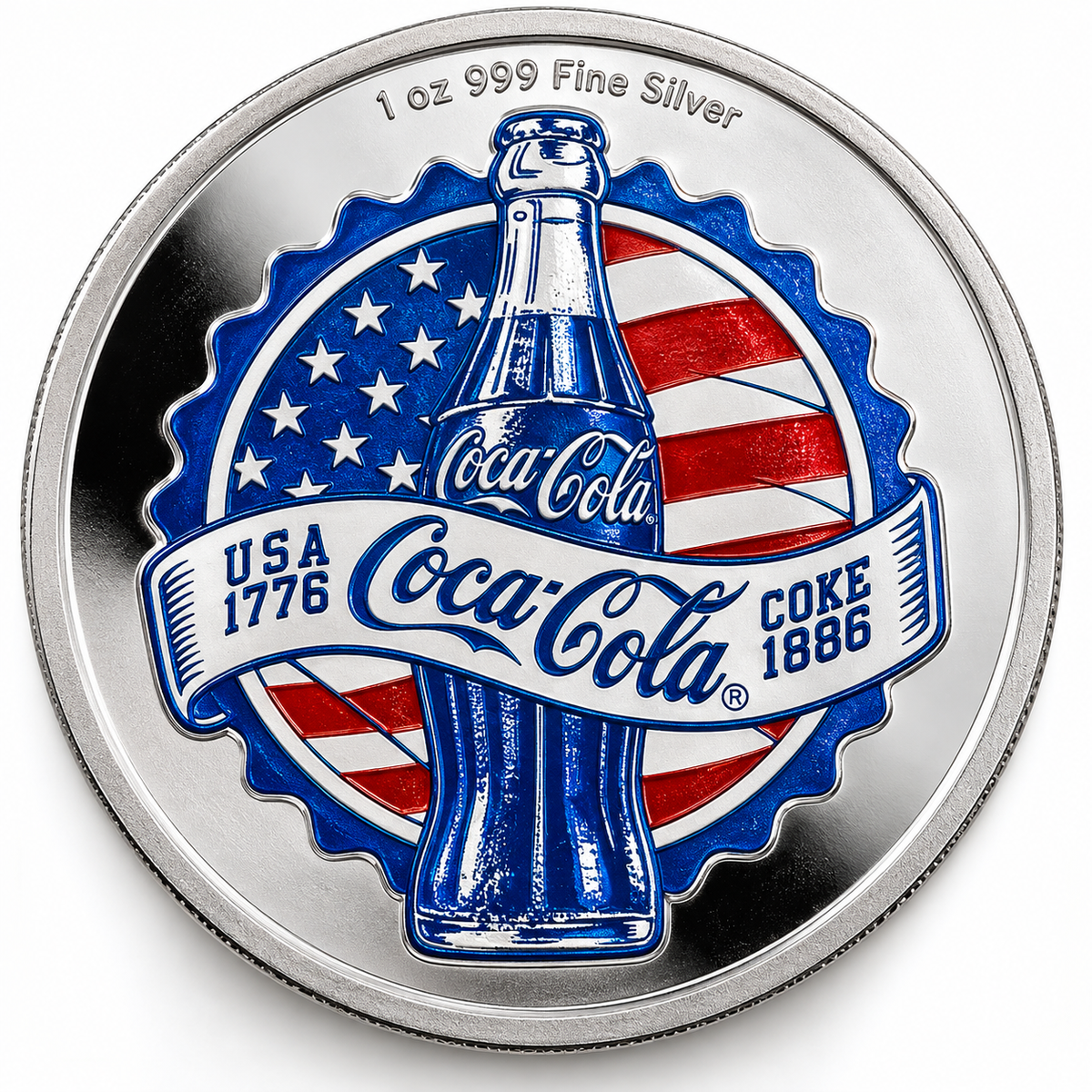 2026 Coca-Cola Americana 1 oz Silver Colourised Round in TEP