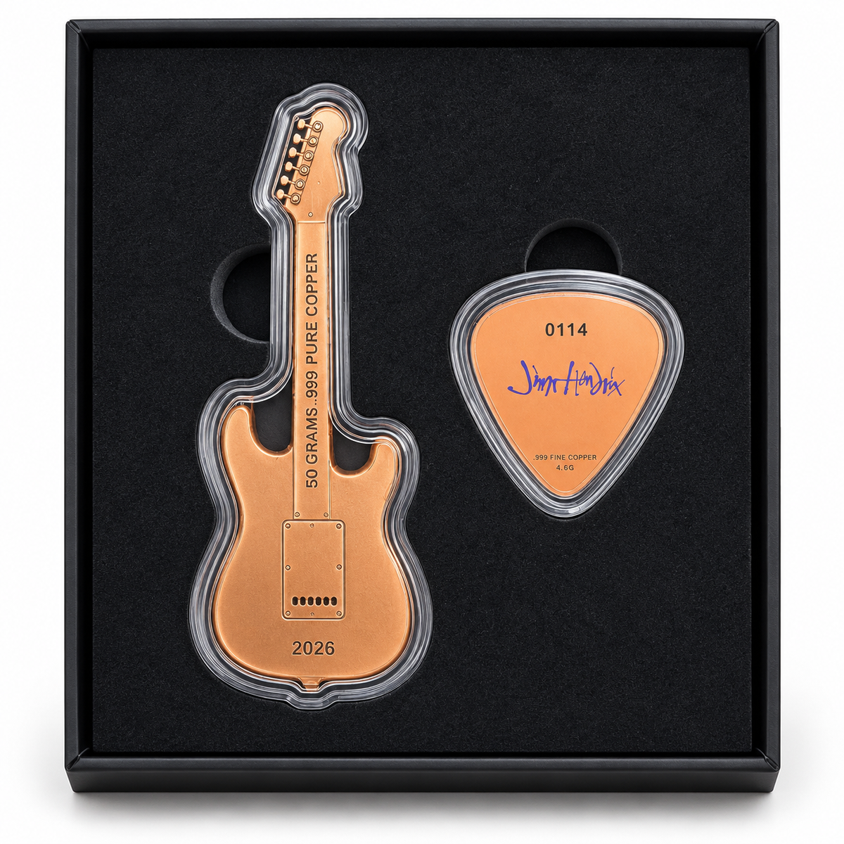 2026 Jimi Hendrix Guitar & Pick Collection – 54.6g .999 Fine Copper – Limited 5,000