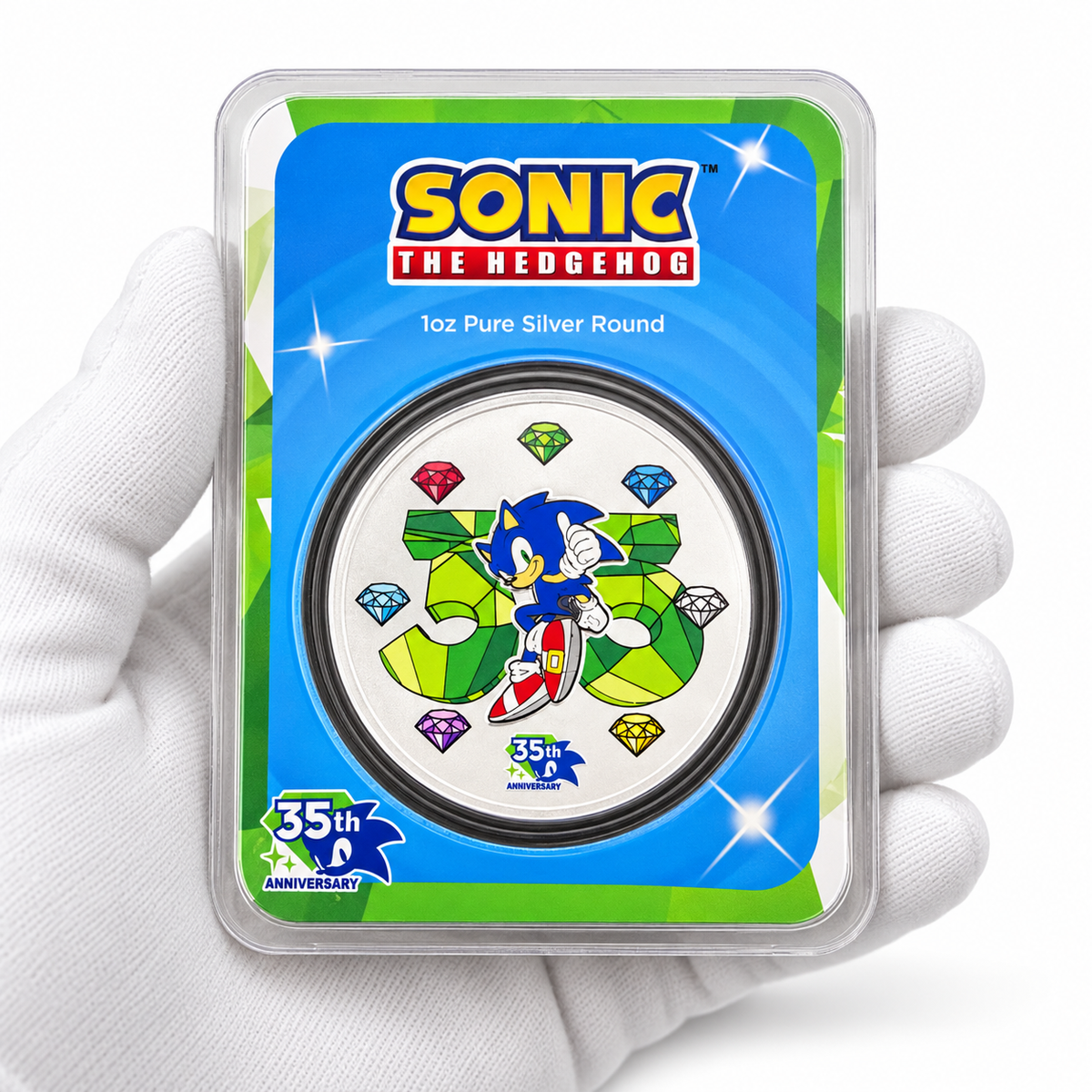 2026 Sonic the Hedgehog 35th Anniversary 1 oz Silver Round – Colourised TEP