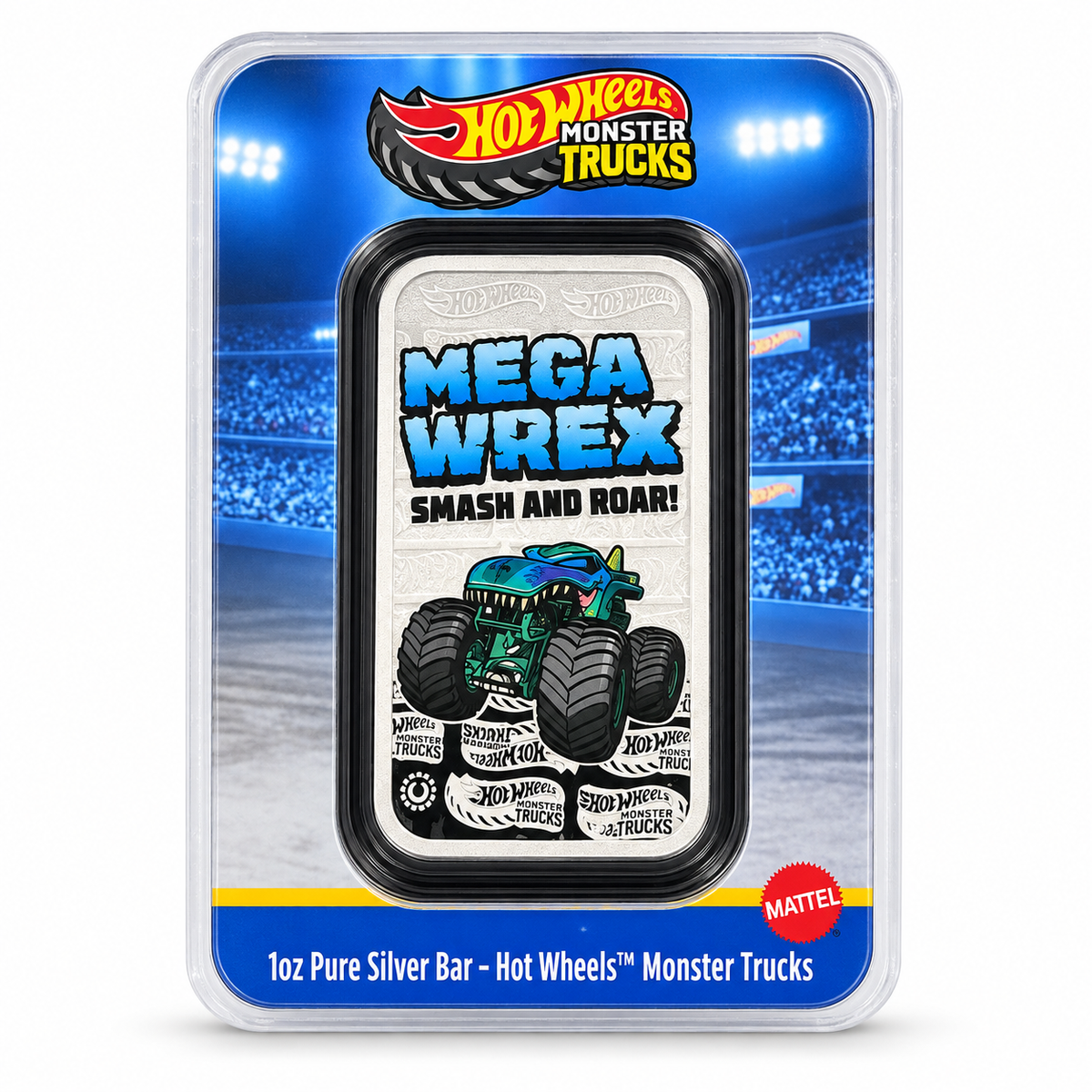 2026 Hot Wheels Mega Wrex 1 oz Silver Bar – Colourised | Limited Mintage