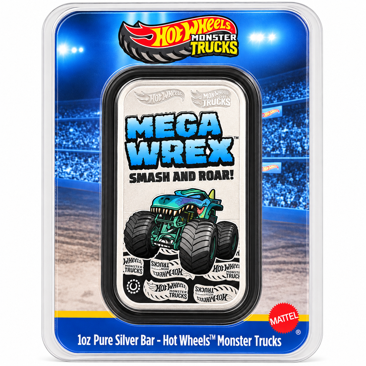 2026 Hot Wheels Mega Wrex 1 oz Silver Bar – Colourised | Limited Mintage