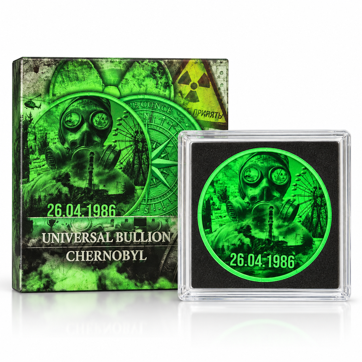 2026 Chernobyl 40th Anniversary 1 oz Silver Medal – Glow in the Dark | Mintage 500