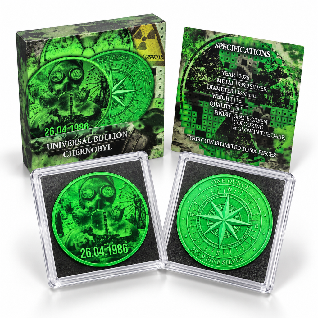 2026 Chernobyl 40th Anniversary 1 oz Silver Medal – Glow in the Dark | Mintage 500