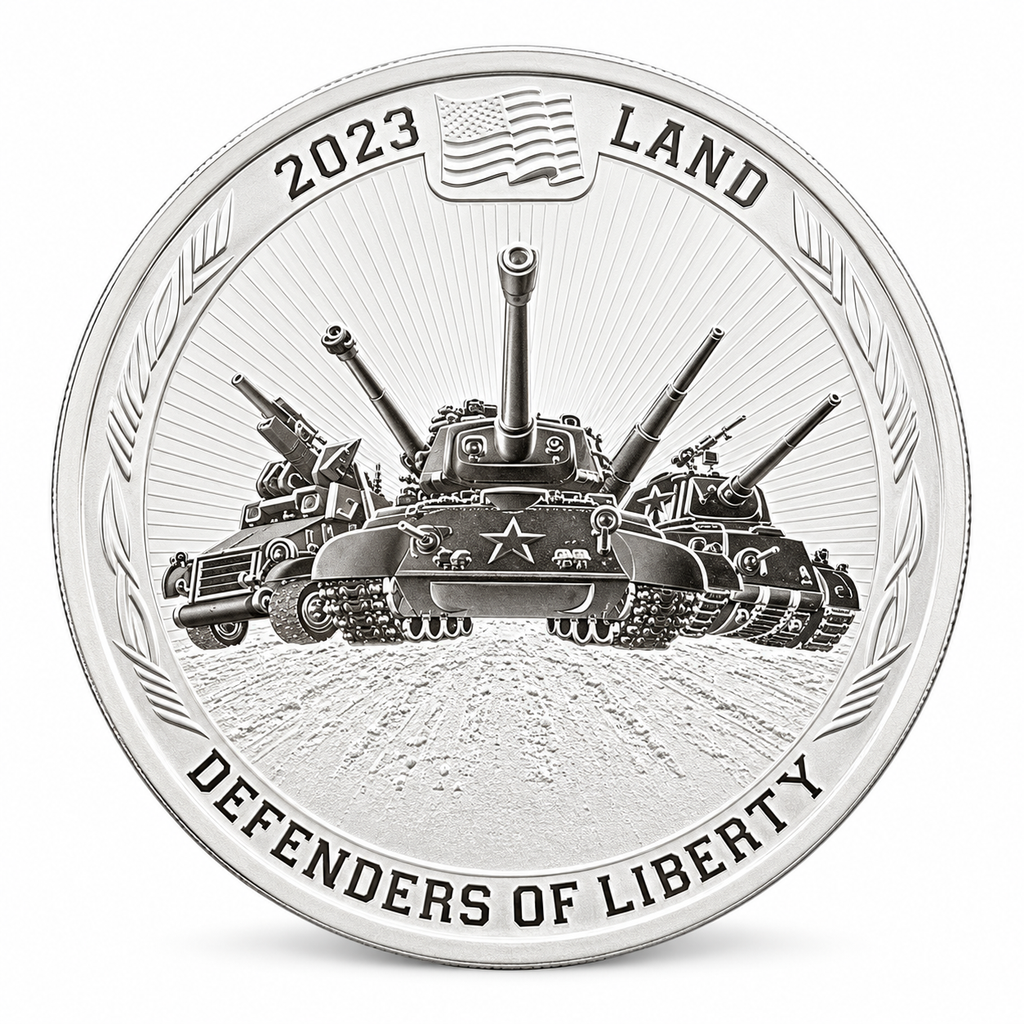 2023 Tuvalu Defenders of Liberty: Land 1 oz Silver Coin .9999