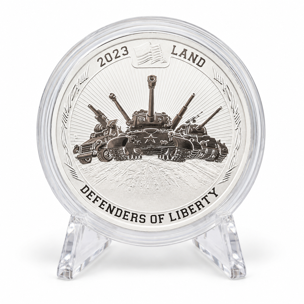 2023 Tuvalu Defenders of Liberty: Land 1 oz Silver Coin .9999