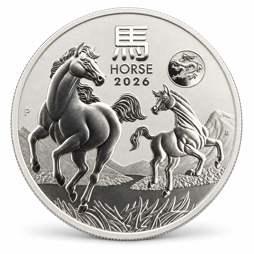 2026 Year of the Horse Dragon Privy 1 oz Silver Coin – Mintage 30,000 | Perth Mint
