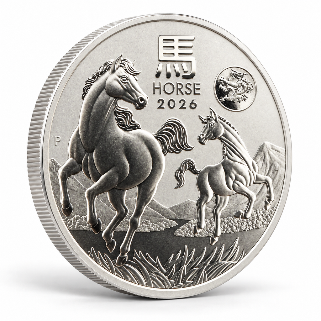 2026 Year of the Horse Dragon Privy 1 oz Silver Coin – Mintage 30,000 | Perth Mint