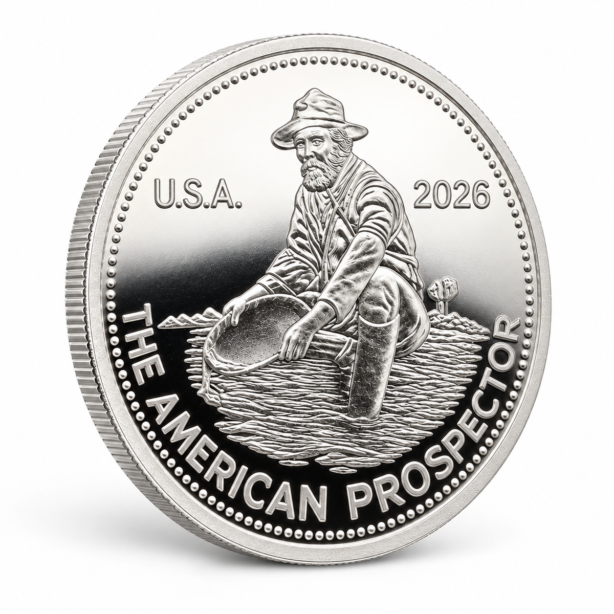 2026 Revived Engelhard American Prospector 1 oz Silver Round – .999 Fine Silver