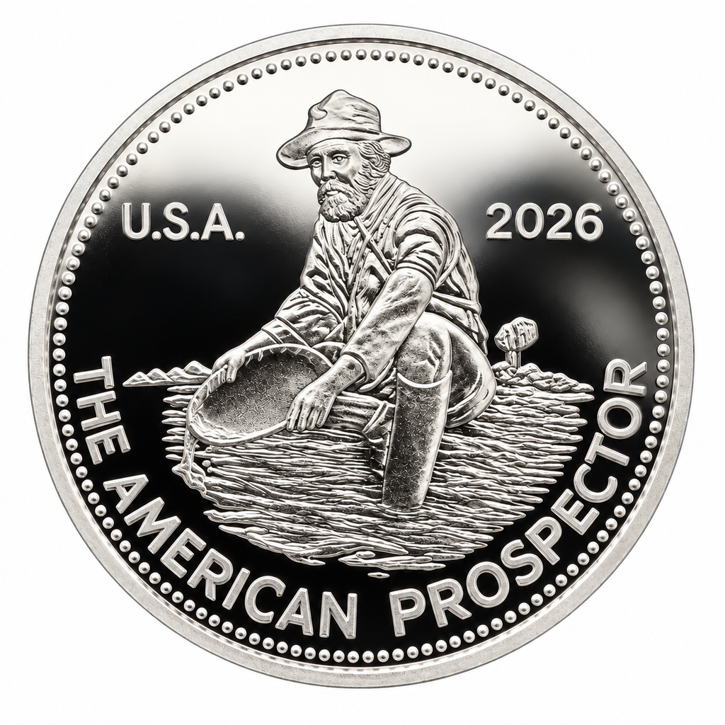 2026 Revived Engelhard American Prospector 1 oz Silver Round – .999 Fine Silver
