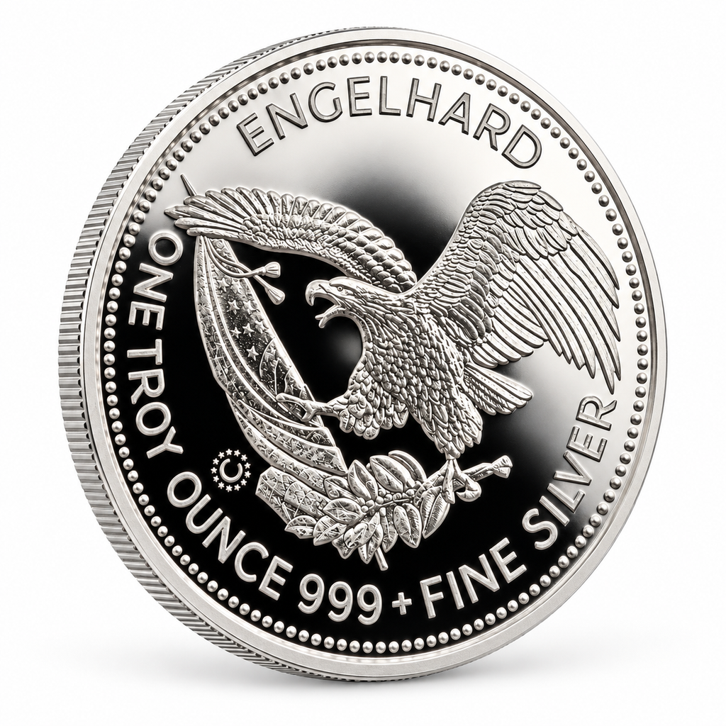 2026 Revived Engelhard American Prospector 1 oz Silver Round – .999 Fine Silver