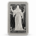 PAMP Lady of Justice 1 oz Silver Bar – .999 Fine Silver | Semi-Proof