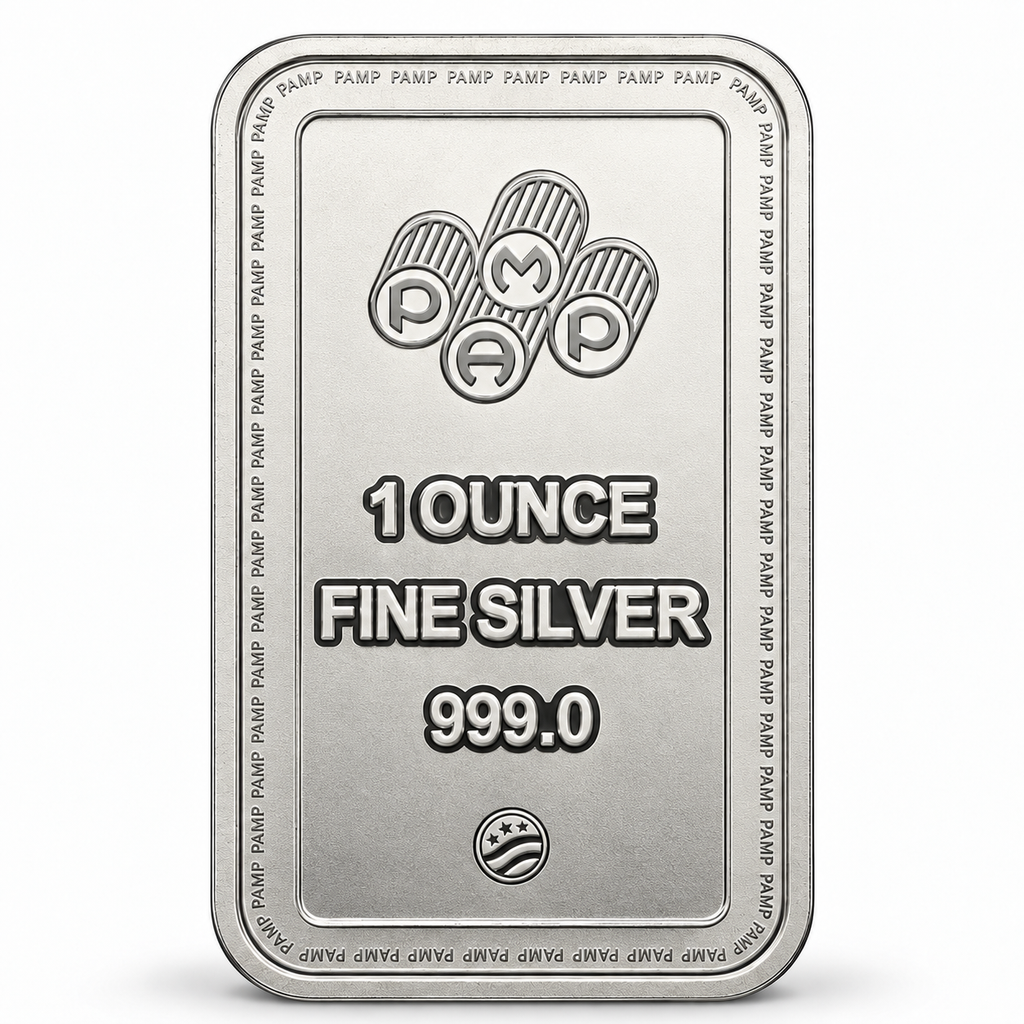 PAMP Lady of Justice 1 oz Silver Bar – .999 Fine Silver | Semi-Proof