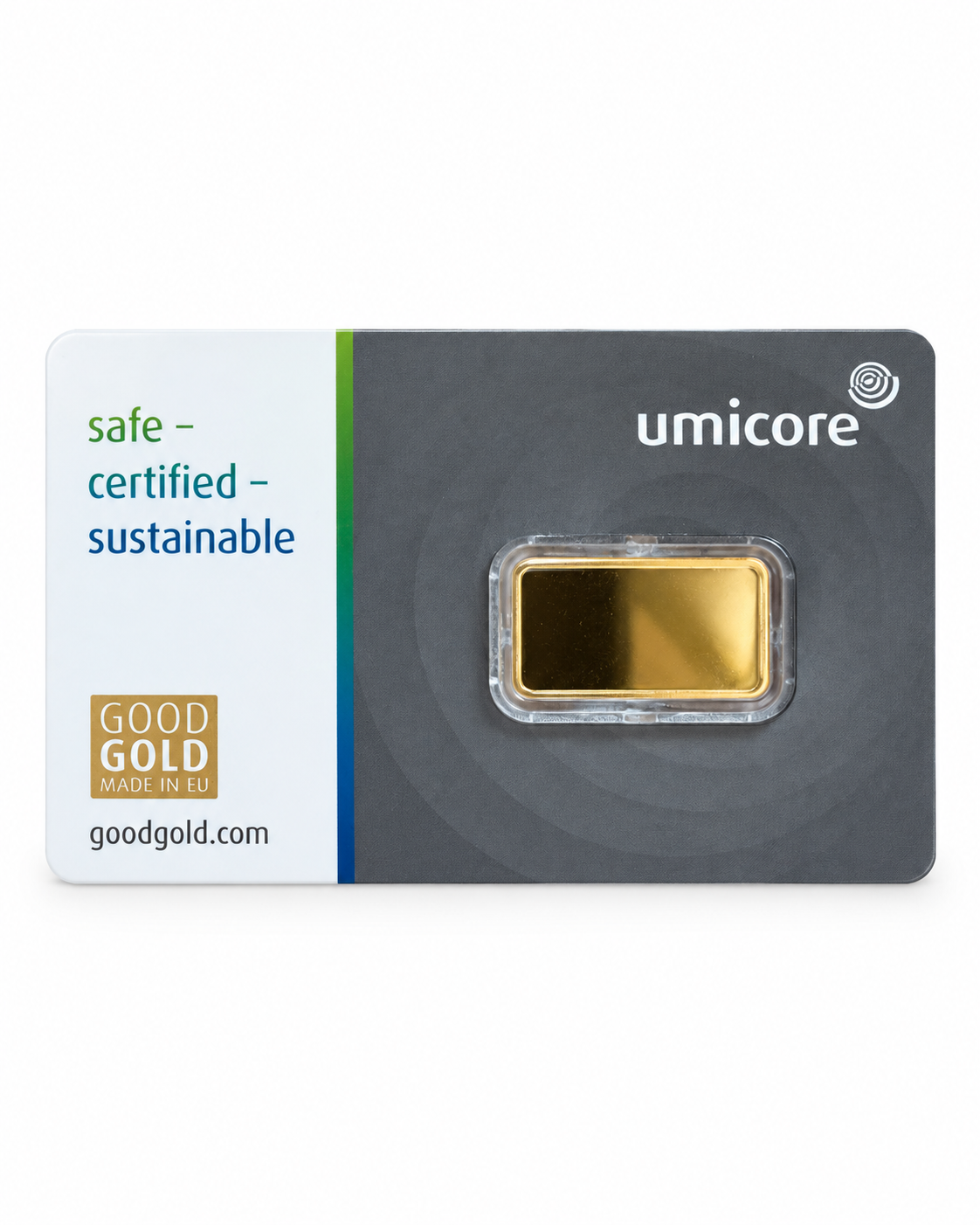 Umicore 2.5g Gold Bar – 999.9 Fine Gold in Certified Assay Card
