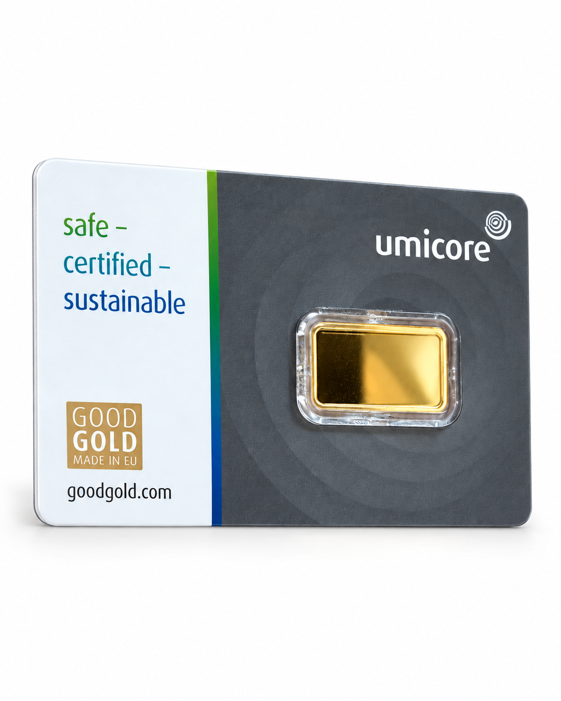 Umicore 2.5g Gold Bar – 999.9 Fine Gold in Certified Assay Card