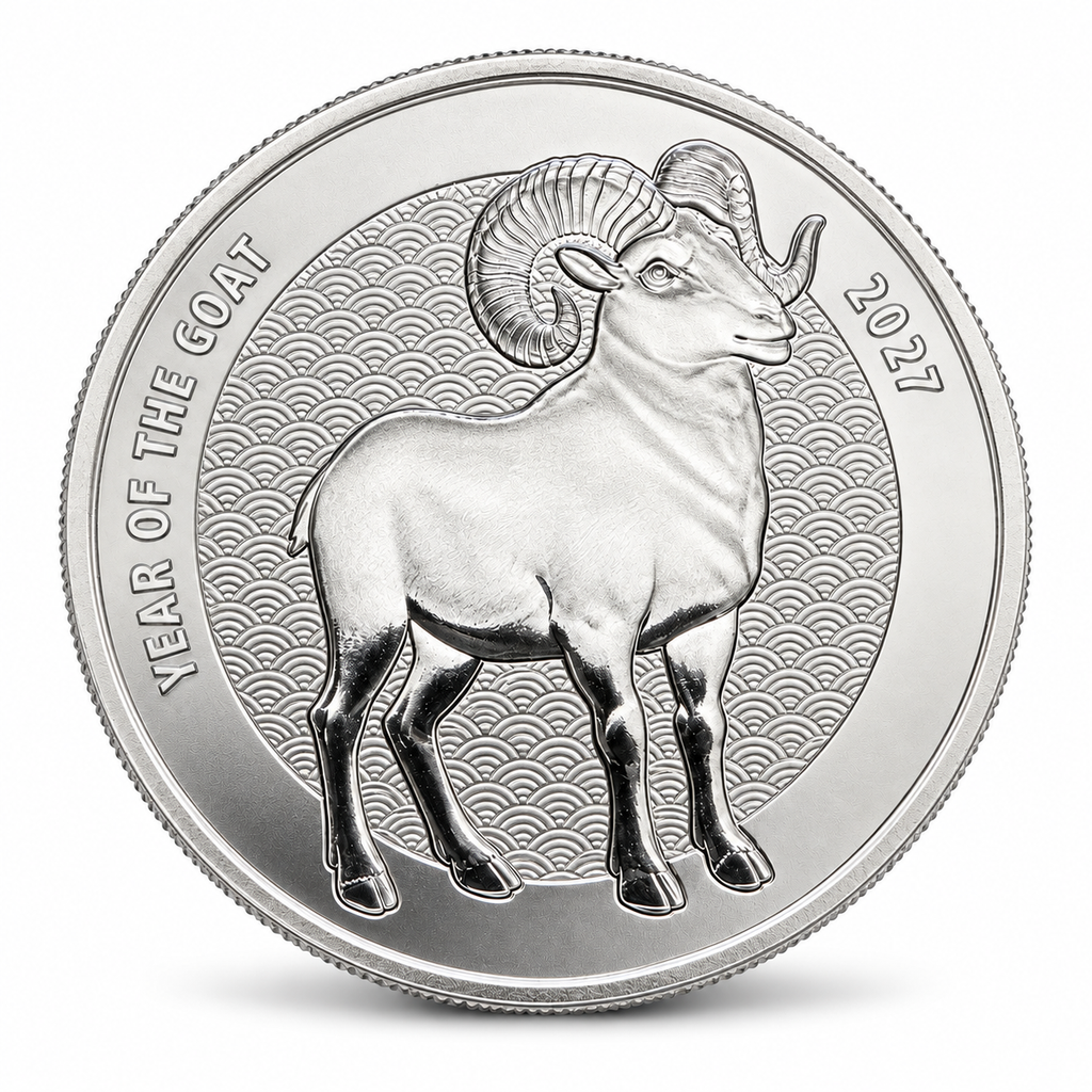 2027 APMEX Year of the Goat 1 oz Silver Round – .999 Fine Silver – Lunar Series 2