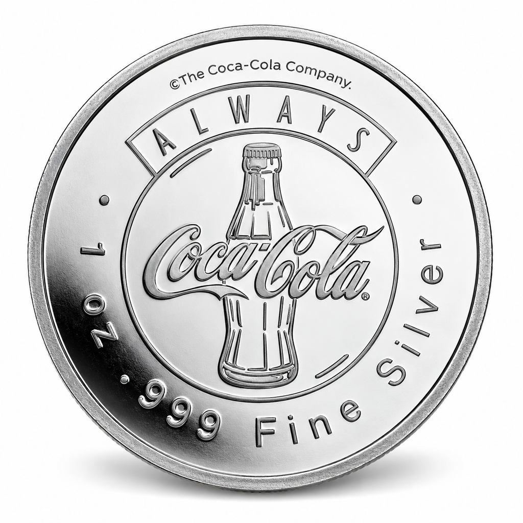Coca-Cola Polar Bear 30th Anniversary 1 oz Silver Round – .999 Fine Silver – Colourised TEP