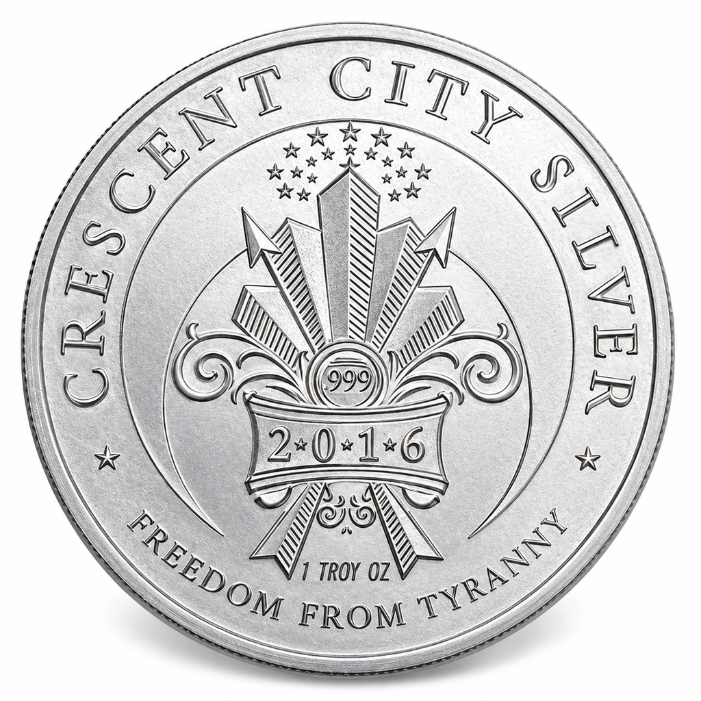 2016 Bankster Justice 1 oz Silver Round – .999 Fine Silver – Crescent City Silver