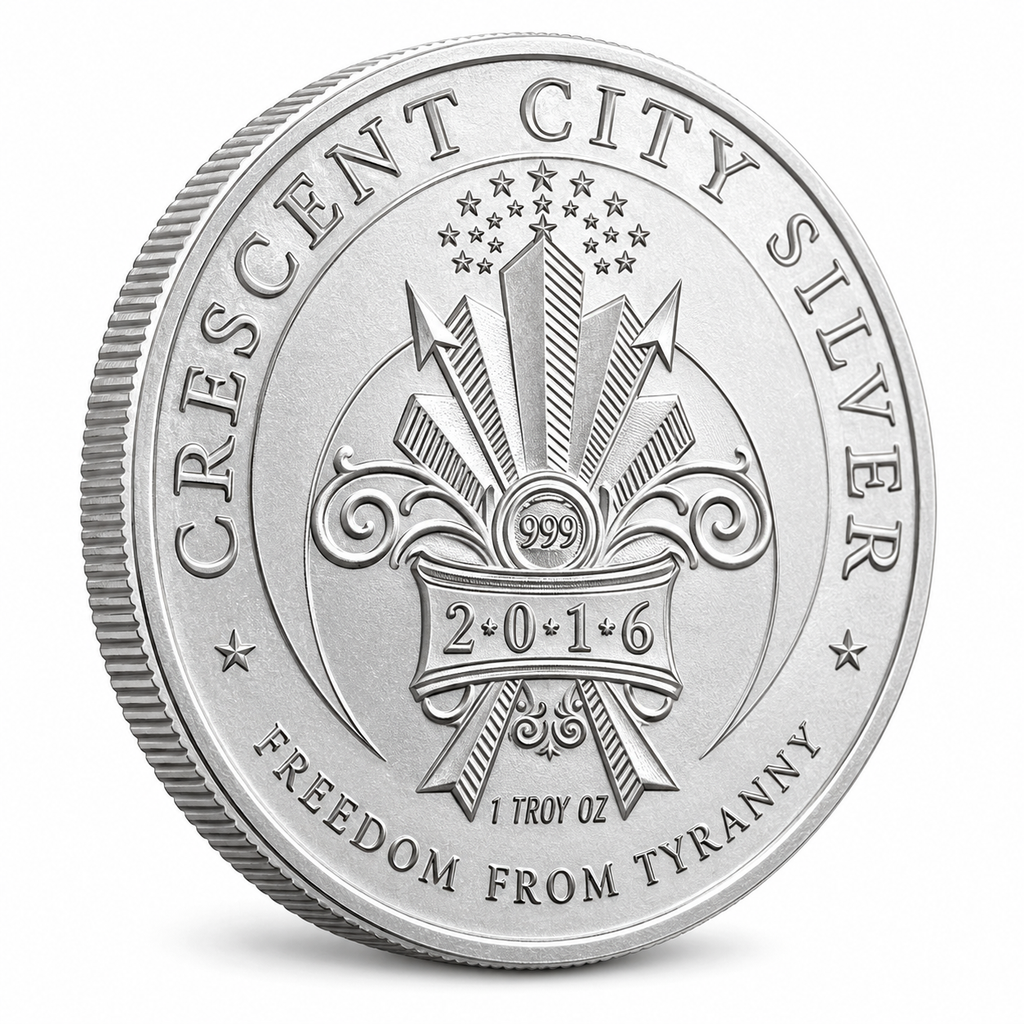 2016 Bankster Justice 1 oz Silver Round – .999 Fine Silver – Crescent City Silver