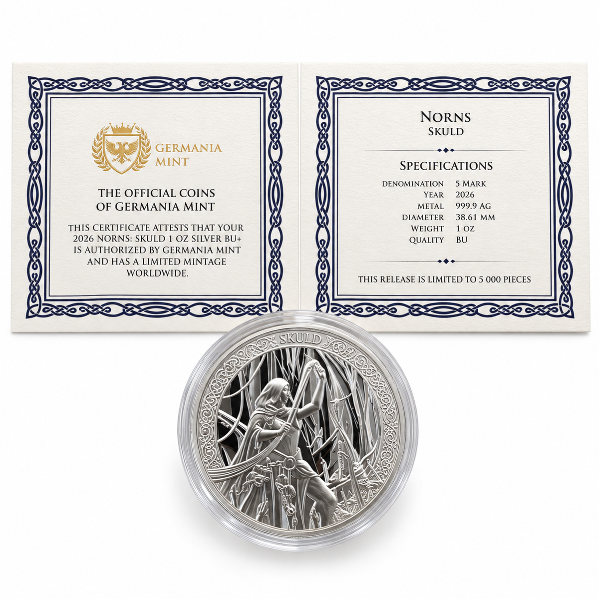 2026 Germania Mint Norns: Skuld 1 oz Silver BU – Mintage 5,000