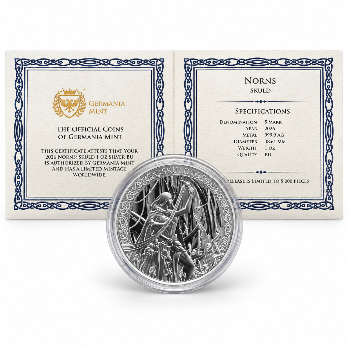 2026 Germania Mint Norns: Skuld 1 oz Silver BU – Mintage 5,000