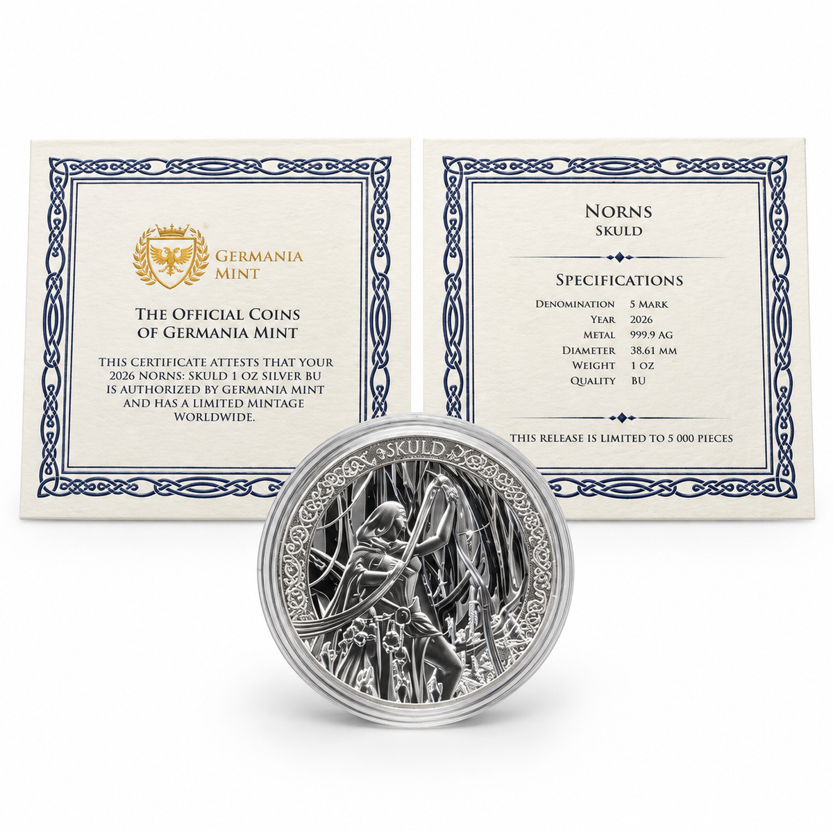 2026 Germania Mint Norns: Skuld 1 oz Silver BU – Mintage 5,000