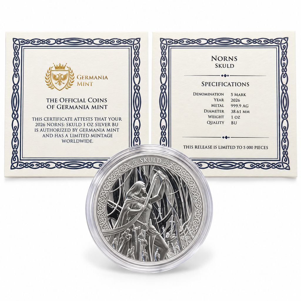 2026 Germania Mint Norns: Skuld 1 oz Silver BU – Mintage 5,000