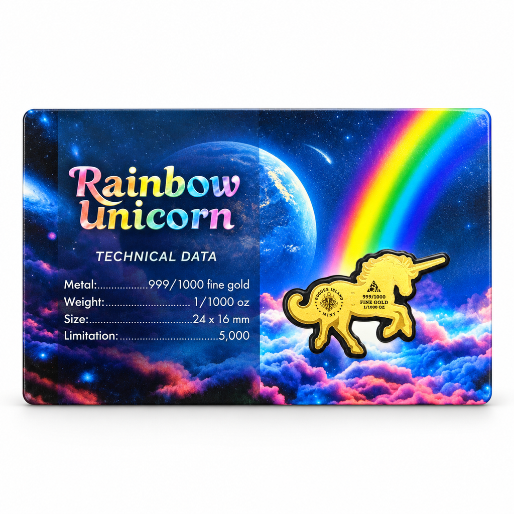 2025 Rainbow Unicorn 1/1000 oz Gold – .999 Fine Gold – Mintage 5,000