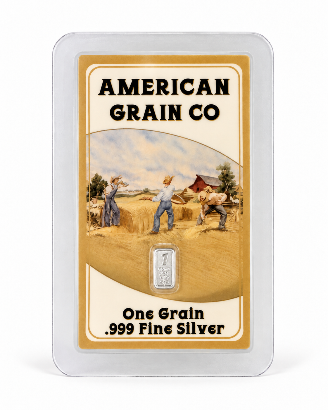 American Grain Co. 1 Grain .999 Fine Silver Bar – Sealed Display Card