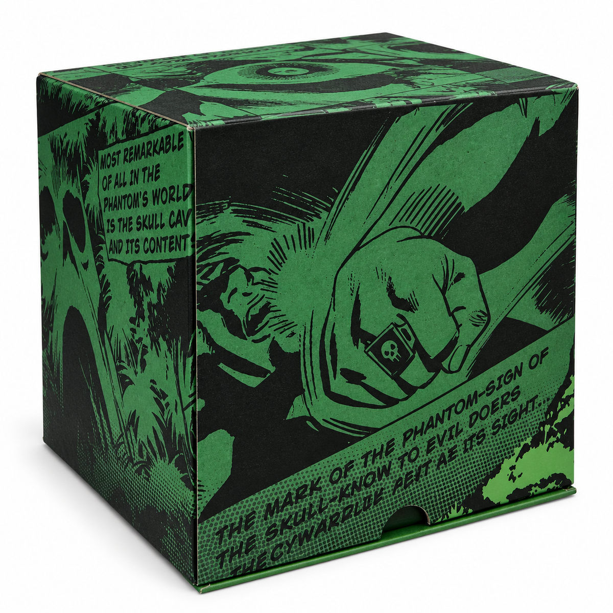 The Phantom 80th anniversary original themed box, side view