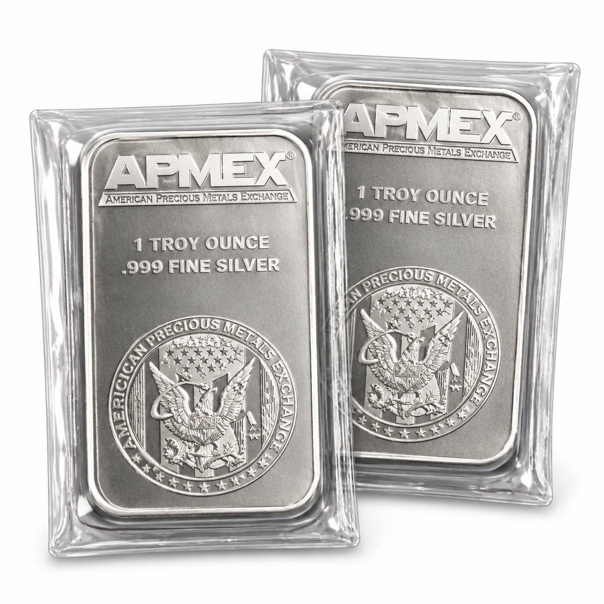 Pair of APMEX 1 oz .999 fine silver bars
