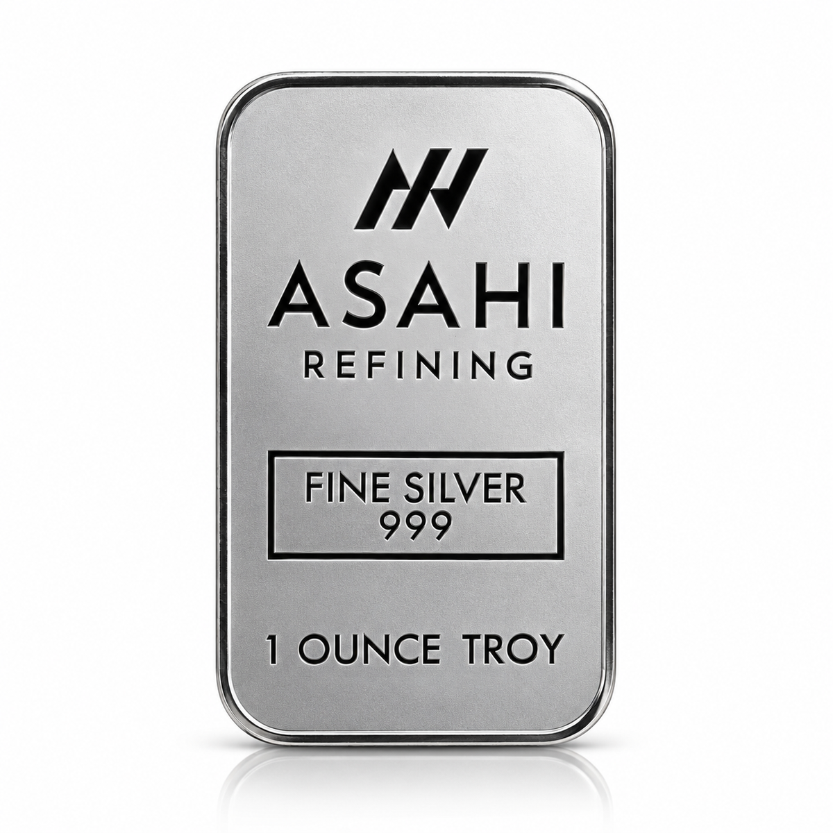 Asahi Refining 1oz silver bar – repeating geometric reverse