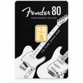 2026 PAMP Fender 80th Anniversary 1g .9999 gold bar in commemorative Fender-themed assay card