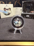 Actual 2023 Royal Mint Star Wars Luke Skywalker and Princess Leia silver proof colour 50p in capsule - front