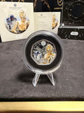 Actual 2023 Star Wars R2-D2 and C-3PO coloured silver proof 50p front