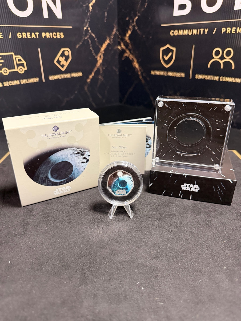 2024 Royal Mint Death Star II silver proof Star Wars presentation set with acrylic display