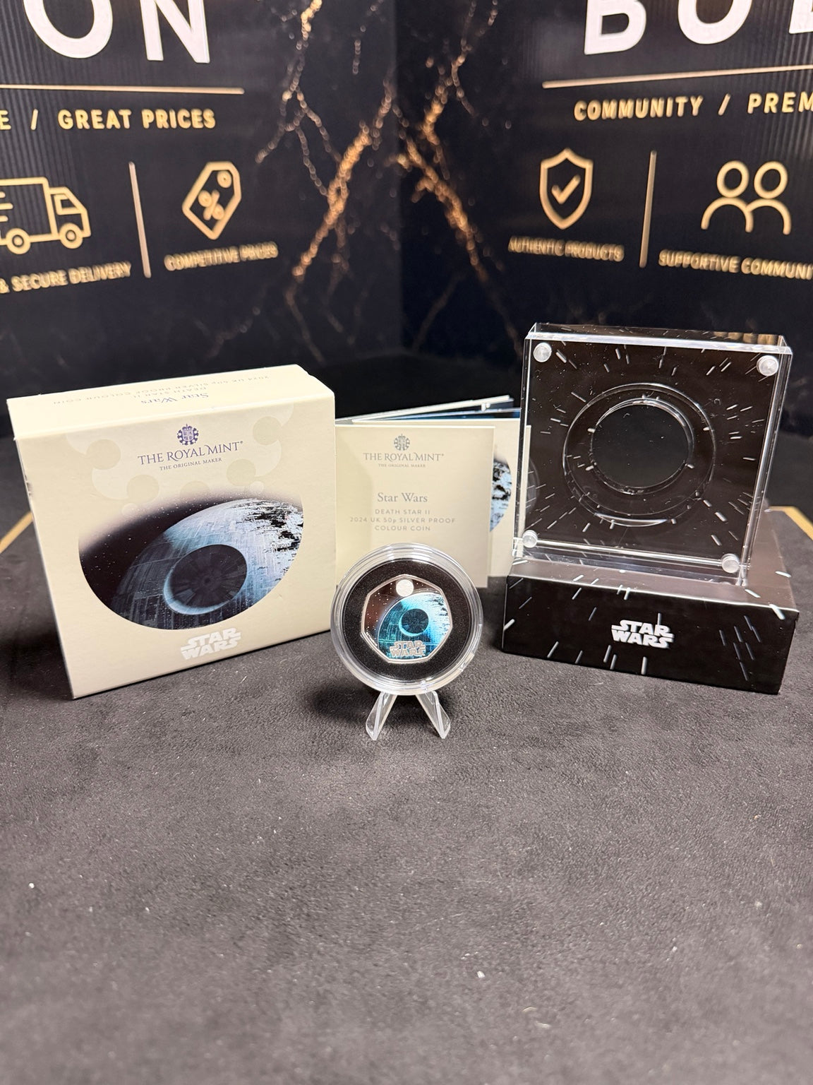 2024 Royal Mint Death Star II silver proof Star Wars presentation set with acrylic display
