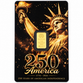 2026 Germania Mint America 250 1g 999.9 fine gold bar in Statue of Liberty presentation card front
