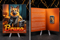 Bruno The Film Director Dog 1oz .999 silver bar, Human Dogs first release, illustrated book-style presentation front and inside