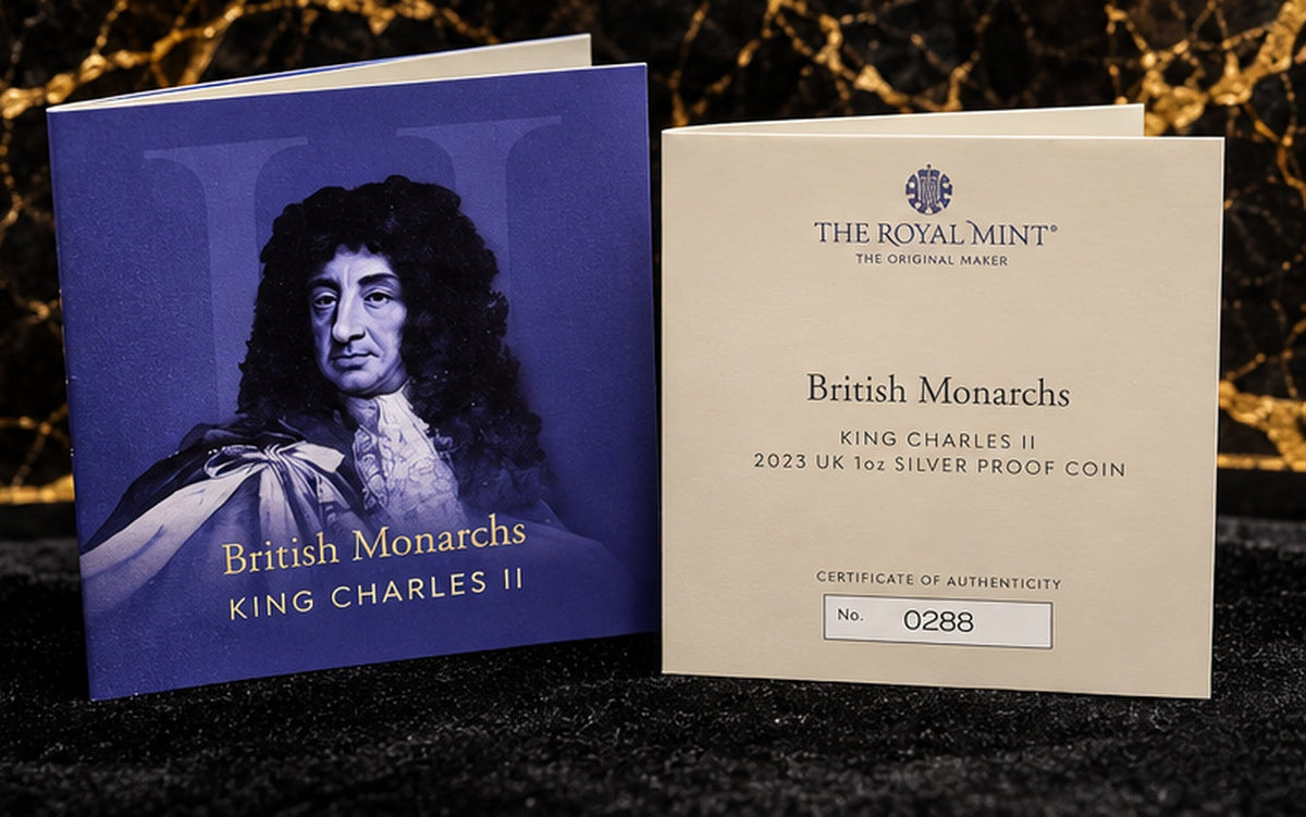 Enhanced presentation of original 2023 Royal Mint British Monarchs booklet and certificate 0288