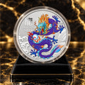 2024 Perth Mint Year of the Dragon purple ½oz .9999 fine silver coin in capsule