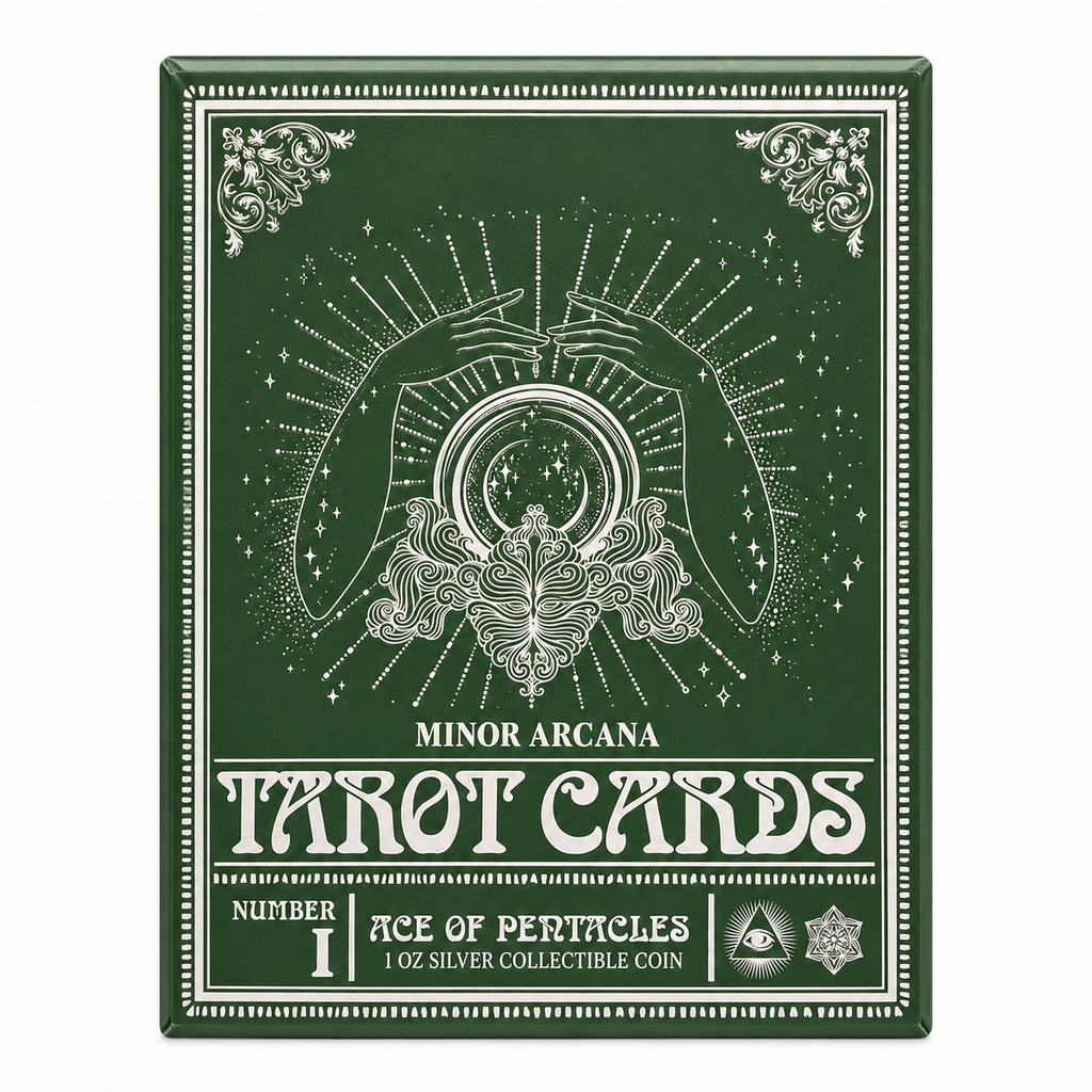 Agoro Ace of Pentacles tarot collectible presentation box front