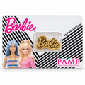 PAMP Barbie 5g pure gold CoinBar front in presentation card